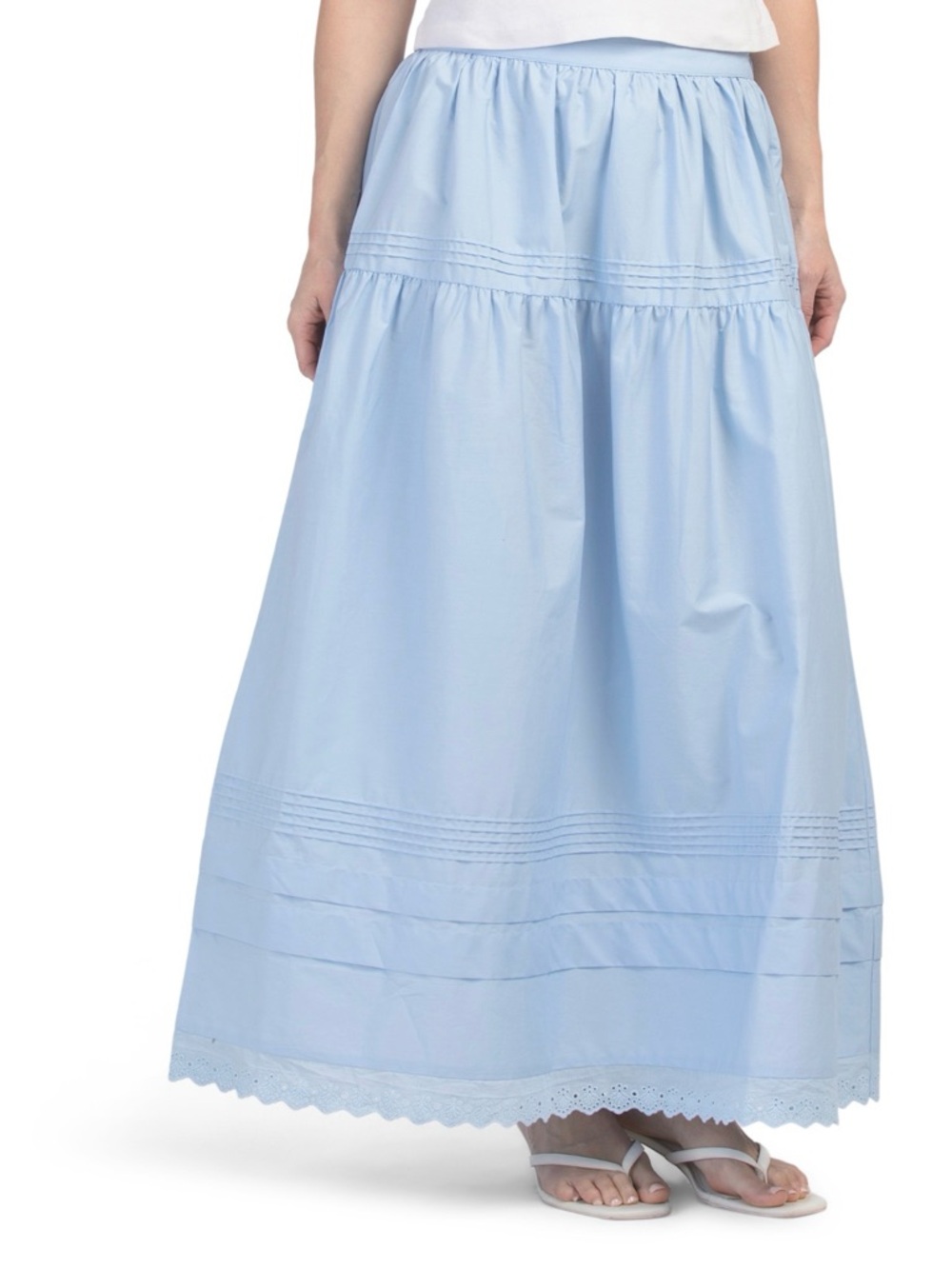 OPT Beth Cotton Maxi Skirt in Light Blue